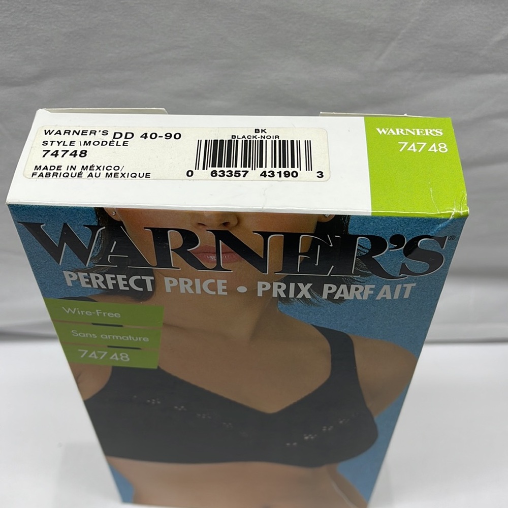Brand New Warner's Firm Support Wire Free One Black Bra 40 DD - Picture 2 of 4